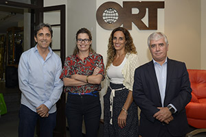 Guillermo Varela, Mariana Secco, Valeria Bolla y Álvaro Moré en Empezás Mañana. Fotos: Universidad ORT Uruguay.